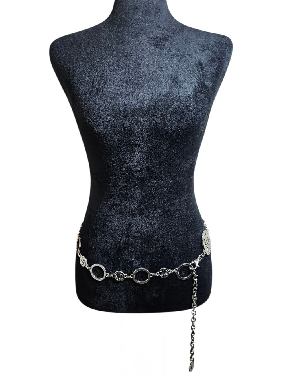 Antonio Melani Vintage Y2K Silver Chain Link Statement Waist Belt One Size